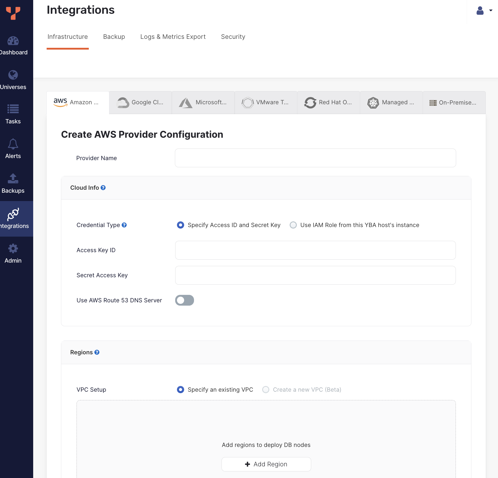 Create AWS provider